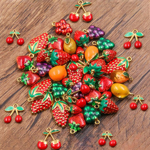 Pulsera de Acero Inoxidable 316L con Dijes de Cereza y Dijes de Comida, Chapada en Oro PVD de 14k 18k, Personalizable DIY para Pulseras y Collares - Product Image 2