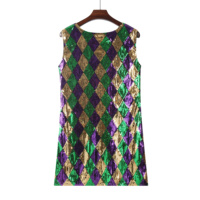 Robe moulante élégante verte grande taille en jersey avec sequins et dos nu pour le week-end de Mardi Gras pour femmes