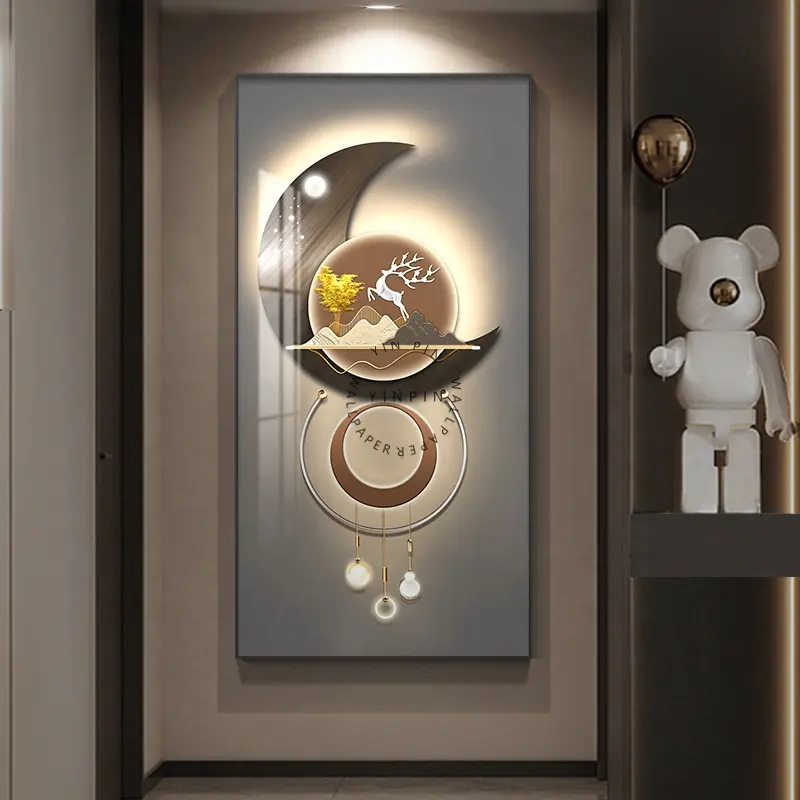 Foshan lusso personalizzato luna soggiorno portico cristallo porcellana pittura immagini da parete