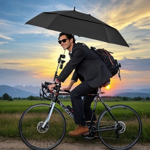 Manual Windproof UPF 50+ Three-Folding Iron <b>Frame</b> Scooter Umbrella with Adjustable Angle Stroller Use All-Season Business Gifts - Product Image 2
