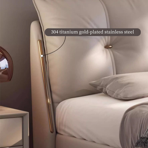 <span class=keywords><strong>Lit</strong></span> Queen Haut de Gamme en Cuir Écologique Moderne Simple Vent Design King <span class=keywords><strong>Lit</strong></span> Rembourré pour Maître Apatment Storage - Product Image 3