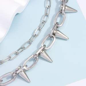 Chaîne de taille Hip Hop Punk Metal à pointes, double couche, rivets pour jeans, fête, unisexe, adulte, alliage de zinc - Product Image 4