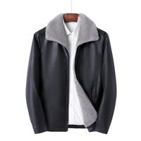 Nouvelle veste bomber vintage pour homme en cuir PU, fermeture éclair, doublure en polyester blanc, satin extra-épais, coupe ample, décontractée