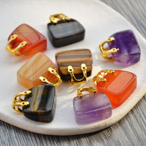 Amuletos de Piedra de Cristal Natural de 20 mm o Más, Colgante de Amatista, Ágata y Ojo de Tigre, Joyería Decorativa para Uso Diario - Product Image 2