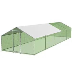 Chicken Run Coop Shed Rabbit Coop Ducks Hen Poultry House Metal Cages 10x3m