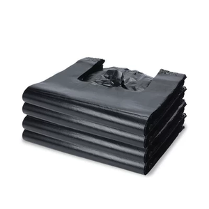 for Retail Biodegradable standard black with handles Plastic garbage Trash T-shirt bags