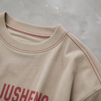 T-shirt streetwear pour homme 100% coton, surpiqûres contrastées, couture inversée personnalisée