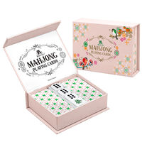 Boîte rigide de Mahjong à fermeture magnétique avec logo personnalisé Emballage de cartes à jouer en plastique Boîte rigide de 160 pièces Boîte de tuiles de Mahjong américain