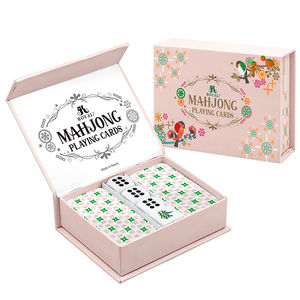 Từ Đóng Cửa Mahjong Cứng Nhắc Hộp Withe Biểu Tượng Tùy Chỉnh Nhựa Chơi Thẻ Đóng Gói Cứng Nhắc Hộp 160Pcs Mỹ Mahjong Gạch Hộp - Product Image 4