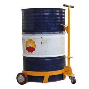 Chariot à tambour hydraulique manuel pour fûts en acier de 55 L (acier inoxydable/acier), hauteur de levage maximale 920 mm, avec fonction de rotation des fourches - Product Image 1