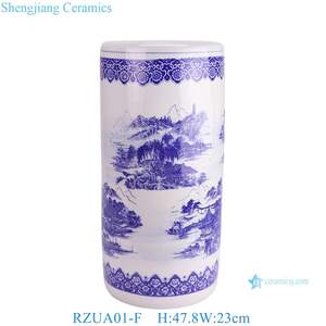 <span class=keywords><strong>Portaombrelli</strong></span> in porcellana rustica cinese RZUA01-F blu e bianco paesaggio supporto in ceramica per ombrelli all'aperto - Product Image 6