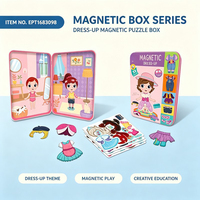 Série de boîtes en métal magnétiques portables EPT pour jeux de déguisement, avec animaux, dinosaures et filles à la mode, ensemble de jeu de voyage pour enfants pour jeux de rôle