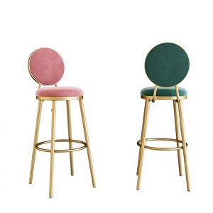 Tabouret de bar moderne de luxe en acier inoxydable et cuir artificiel pour restaurants, bars et bars à domicile - Léger et durable - Product Image 1