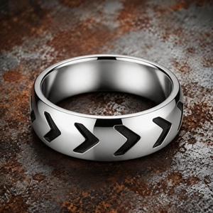 Bague en acier inoxydable gravée en forme <span class=keywords><strong>de</strong></span> flèche JLM, vente en gros, pour couples, alliance minimaliste assortie, bijoux <span class=keywords><strong>de</strong></span> promesse pour anniversaire - Product Image 4