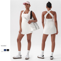 Robe de pickleball pour femme à séchage rapide avec logo personnalisé, short intégré, taille haute, coupe ajustée, vêtements de sport pour club et entraînement