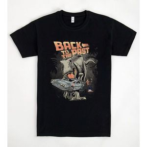 เสื้อยืดไดโนเสาร์กลับไปสู่อดีตสีดำ ไซส์ใหญ่สำหรับผู้ชาย - Product Image 1