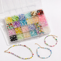 Kit de perles de rocaille en verre à 24 compartiments avec perles tube Bugle, ensemble de fabrication de bijoux DIY pour bracelets, colliers et fournitures d'artisanat