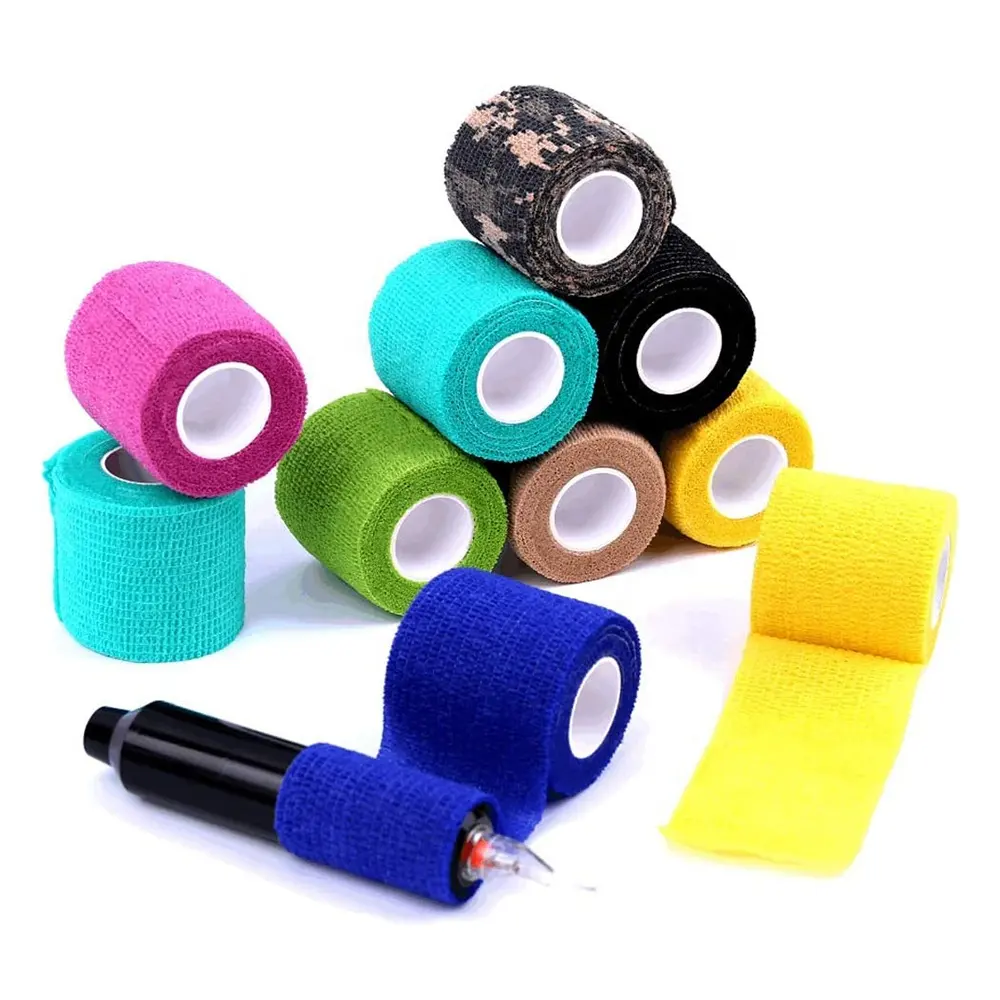 Bande élastique auto-adhésive non tissée de 5cm pour poignets et chevilles imprimée pour le sport Protège-doigts respirant Bandage pour doigts de camouflage