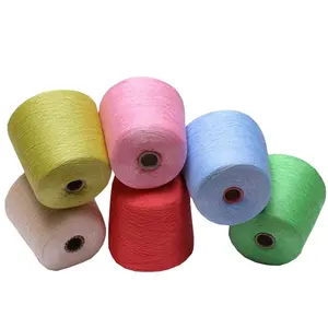 Factory direct sales bleach white 100% polyester ring spun yarn on plastic cone Polyester Spun Yarn