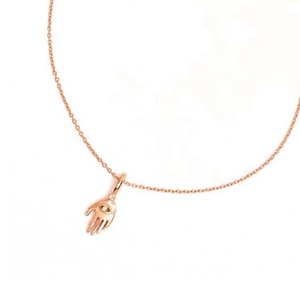 Bijoux fins à la mode en argent Sterling 925 or 18 carats Vermeil naturel vert péridot Hamsa main pendentif âme fiançailles fête de mariage - Product Image 6
