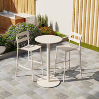 Salle à manger moderne extérieure en alliage d'aluminium tabouret de bar latéral pour café chaise de jardin hôtel patio club ensemble de table de bar haut