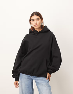 2026 Plus Size <strong>Women's</strong> Hoodies Sweatshirts 70% Cotton 30% Polyester Balloon Sleeve Oversized Premium Heavy Weight <strong>Hoodie</strong> in <strong>Navy</strong> - Product Image 5