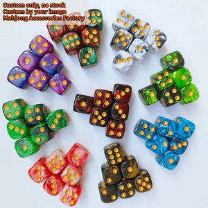 Ensemble de <span class=keywords><strong>dés</strong></span> de jeu personnalisés de haute qualité, taille standard, 6 faces, 16 mm, coins arrondis, motif perlé, couleur unie, pour jeux de société de casino - Product Image 1