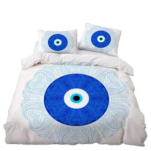 Set Design Duvet Cover Sets Blue Bed Linen White Bedclothes KingFull Twin Bed Set Queen Size Drop Ship 3D Evil Eye Bedding