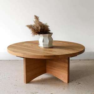 Table basse ronde en bois de style vintage, design moderne, pour salon, prix de gros - Product Image 1