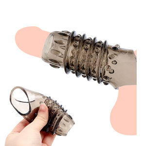 Anneau pénien Wolf Fang Sheath en caoutchouc souple noir transparent, jouet sexuel pour adulte, anneau de maintien du prépuce - Product Image 5