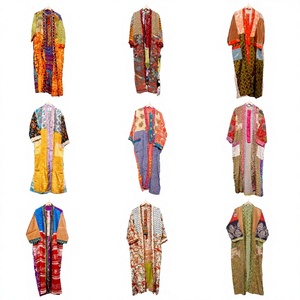 Kimono de Seda Hecho a Mano, Bata de Noche, Bata de Boda de Manga Larga, Chaqueta Kimono para Mujer, Ropa de Estar por Casa, Vestido de Fiesta - Product Image 1