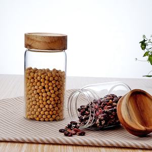Jarra <span class=keywords><strong>de</strong></span> vidrio hermético para cocina, tarro <span class=keywords><strong>de</strong></span> almacenamiento <span class=keywords><strong>de</strong></span> alimentos hecho a mano <span class=keywords><strong>de</strong></span> vidrio <span class=keywords><strong>de</strong></span> borosilicato con tapa <span class=keywords><strong>de</strong></span> madera <span class=keywords><strong>de</strong></span> <span class=keywords><strong>Acacia</strong></span> - Product Image 5