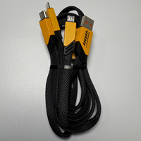 Cable de Datos Tipo C TPE Tres en Uno de 240W con Blindaje Trenzado, Carga Rápida de 5A y Conductor de Cobre Estañado para iPhone
