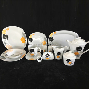 Juego de vajilla de cerámica al por mayor, restaurante, hotel, hogar, 58/66/120 Uds., juegos de vajilla hechos a medida, <span class=keywords><strong>porcelana</strong></span> real de lujo - Product Image 2