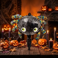 Ballons en aluminium BLN Black Spider utilisés comme décoration pour les fêtes d'anniversaire sur le thème des araignées et les décorations d'Halloween.