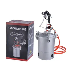 10L Feed Coating Tank Pot Pressure Bucket With Air Spray Gun Paint Sprayer System