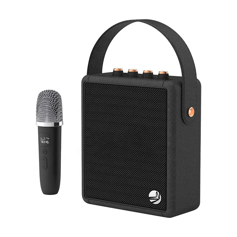 Seyahat hafif taşınabilir açık parti kablosuz 60W Karaoke Bluetooth hoparlör sistemi ile mikrofonlu kulaklık