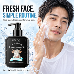 โฟมล้างหน้าสำหรับผู้ชาย สูตรเฉพาะ ผลิตจากไขมันวัวที่เลี้ยงด้วยหญ้า ช่วยลดเลือนริ้วรอย ทำความสะอาดล้ำลึก ควบคุมความมัน และบำรุงผิวชุ่มชื้น - Product Image 1
