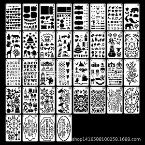 Nouveau kit de 36 pochoirs miniatures ajourés pour <span class=keywords><strong>tatouage</strong></span>, motif journal manuscrit, pour <span class=keywords><strong>dessin</strong></span> d'enfants et modélisme artisanal A-36 - Product Image 3