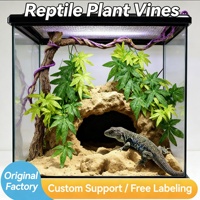 Plante aquatique artificielle réaliste et écologique pour terrarium de reptiles, décoration suspendue avec ventouses pour lézards et serpents