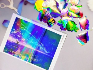 Papel Adhesivo Holográfico Transparente con Estrellas Brillantes Bleidruck, Película Holográfica PET, Láminas Autoadhesivas para Laminado en Frío A4 - Product Image 4