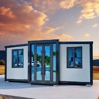 Casas Contenedor de Acero de Doble Ala Expandibles, Diseño Profesional, de 20-40 Pies, con Tres Dormitorios para Uso como Almacén