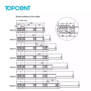 Tocpent 27mm Side Mount Ball Bearing <strong>Drawer</strong> <strong>Runners</strong> Telescopic Channel <strong>Plastic</strong> Furniture <strong>Drawer</strong> Slides - Product Image 3