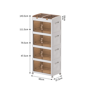 Mới Phòng Ngủ Hiện Đại Tổ Chức Nhựa Lưu Trữ Trong Suốt Hộp Và Container Có Nắp Đậy Và Bánh Xe - Product Image 6