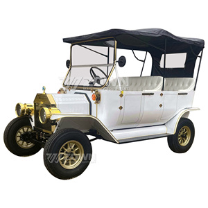Voiture électrique classique vintage européenne, véhicule de tourisme écologique rétro pour service VIP d'hôtel - Product Image 2