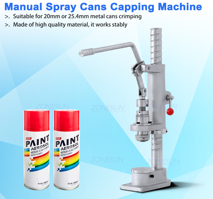 ZONESUN ZS-YG25 Manual Spray Paint Aerosol Valve Can Capping Machine