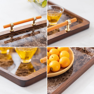 Bandeja de té con base de plástico y piedra de bambú con asa para uso doméstico en la cocina, estilo ligero y lujoso - Product Image 3