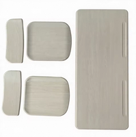 Conjunto de Mesa y Sillas Escolares de Madera Prensada, Una Mesa de 110 cm y Dos Sillas, Diseño Cómodo e Ignífugo