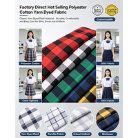 Tissu Brocart Tricoté Teint en Fil de Polyester et Coton, Motif Carreaux, Résistant à l'Abrasion, pour Vêtements Garçons et Filles, 160 g/m², Vente Directe Usine