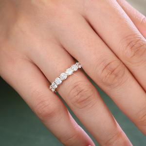 Anillo de eternidad PROVENCE de oro amarillo auténtico para hombre y mujer, con diamante de laboratorio de corte brillante redondo, oro de 18k, anillo de boda para pareja, joyería fina. - Product Image 3